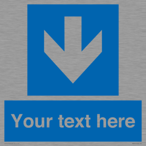 Custom Directional signage blue down arrow 